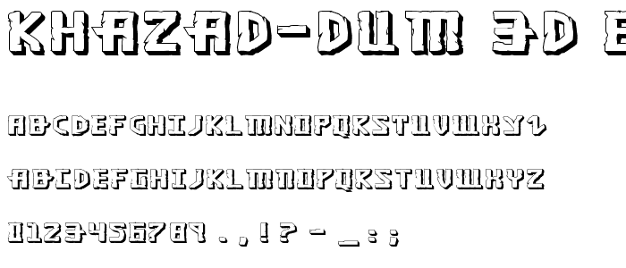 Khazad-Dum 3D Expanded font
